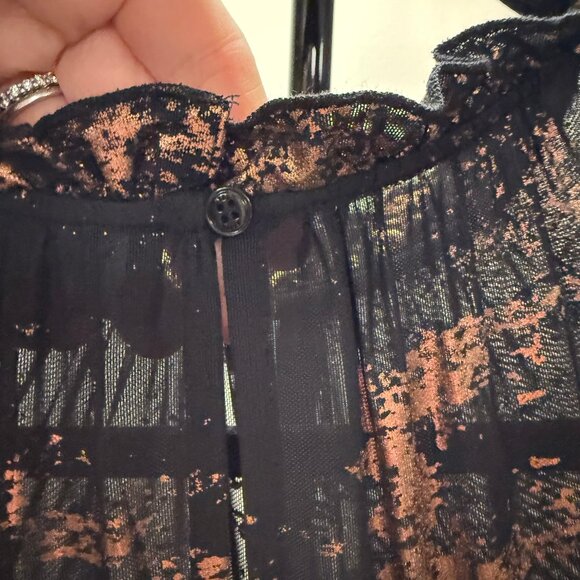 Ted Baker UK Size 3 (US 8) black/copper/gold holiday/fancy dress - Picture 2 of 4